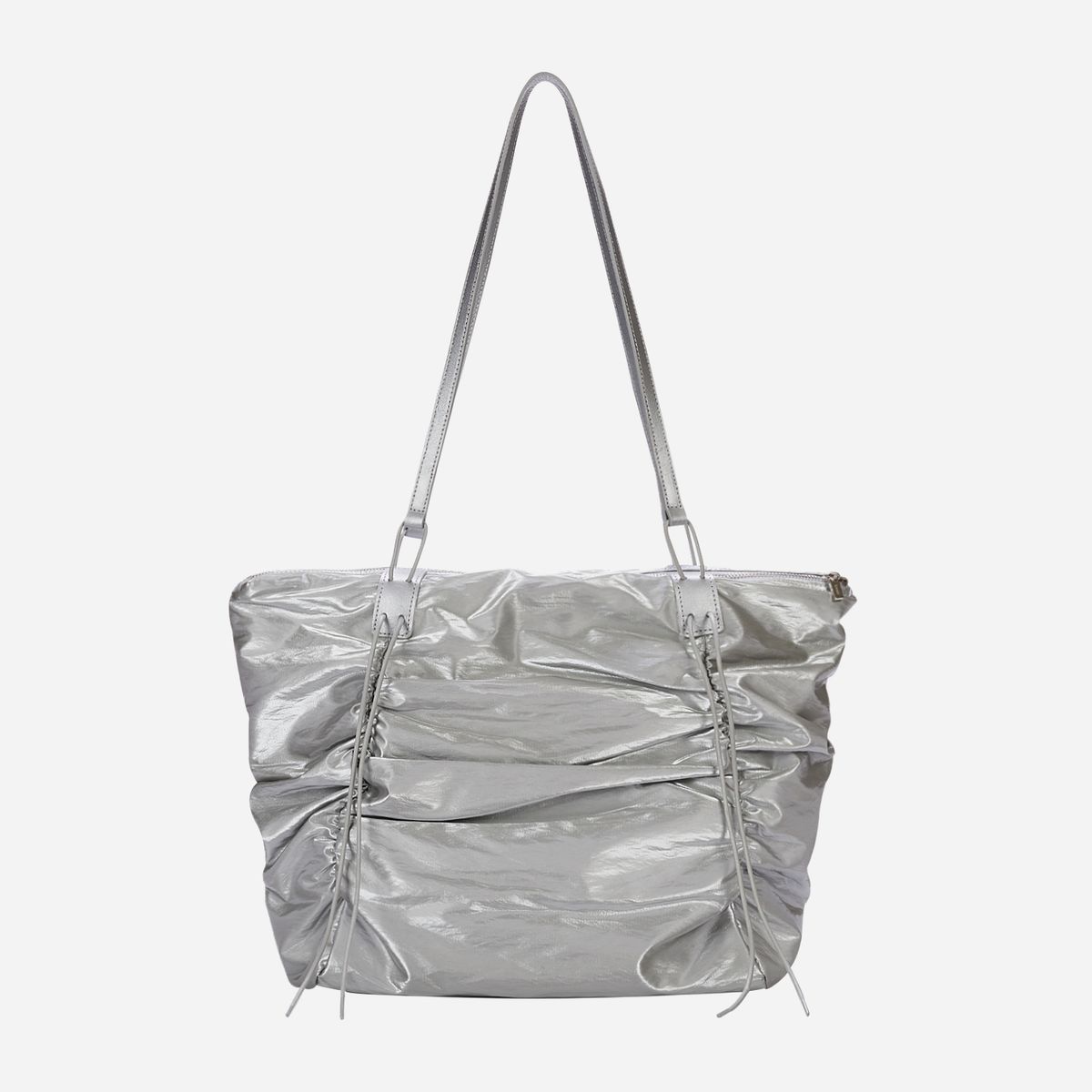 콰니(KWANI) Deborah Ruched Bag Silver