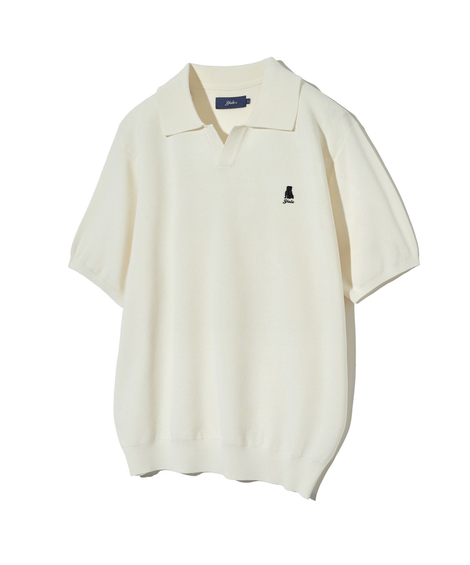 ☆YALE☆ COMFORT COOL ROUND KNIT IVORY YEM1KT109AIV MUSINSA | YALE Comfort Cool Slit Neck Polo Knit Ivory