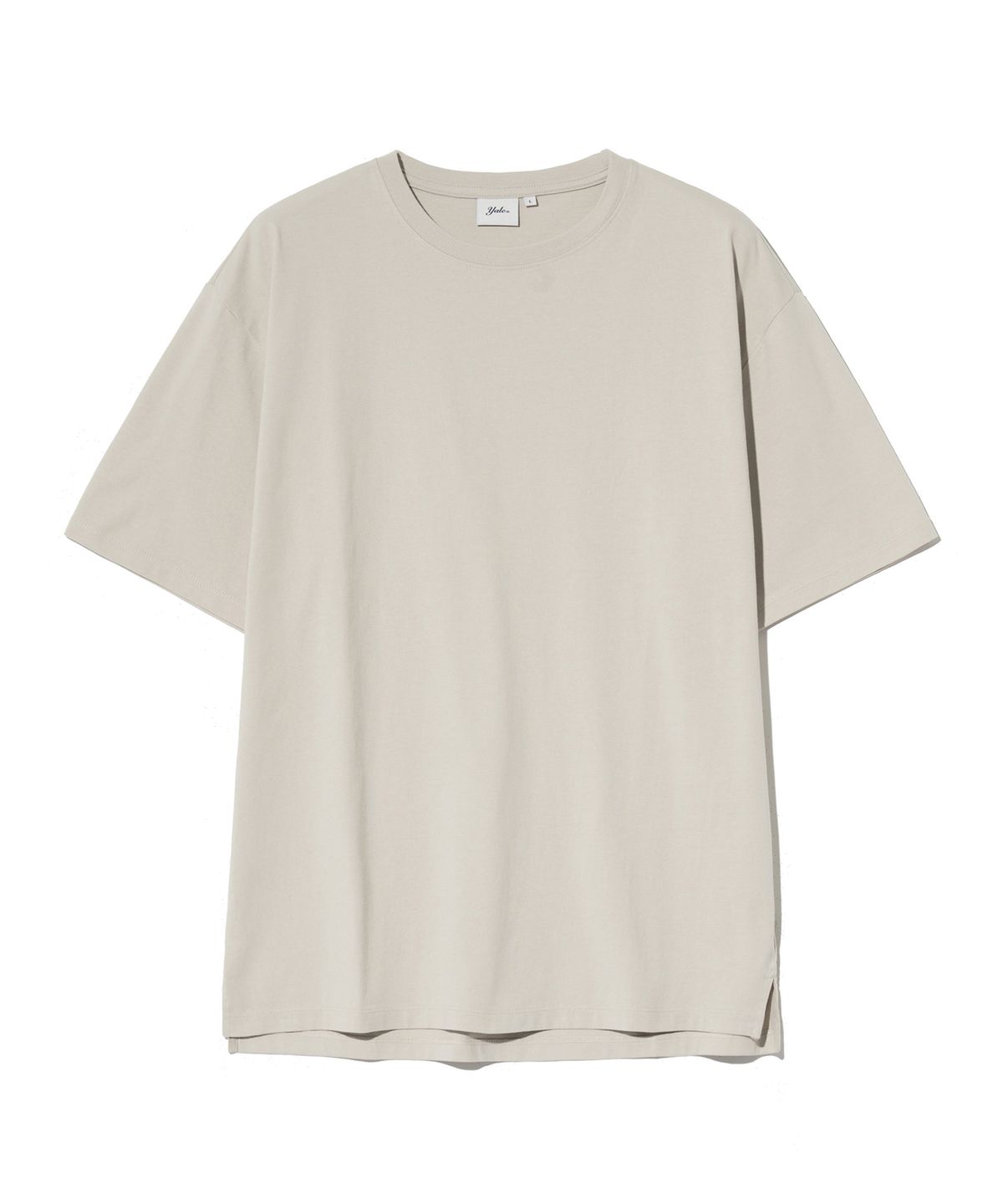 예일(YALE) [PREMIUM COTTON] 기자 코튼 반팔티셔츠 아몬드 크림