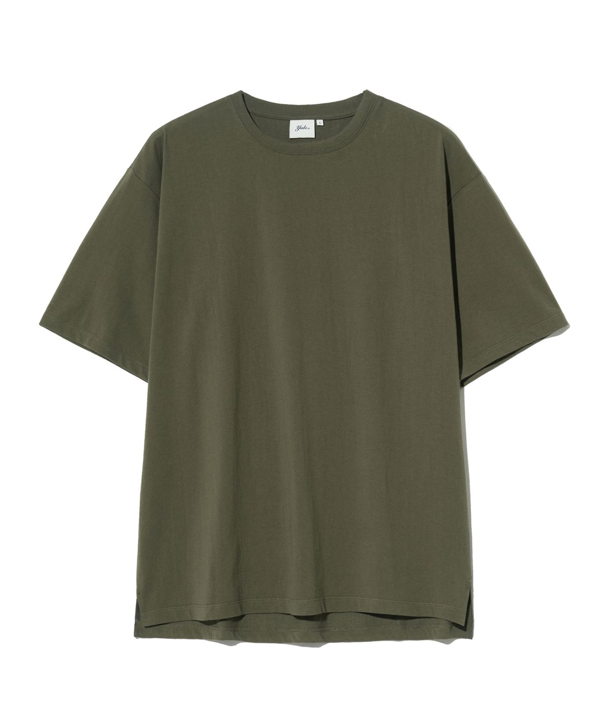 예일(YALE) [PREMIUM COTTON] 기자 코튼 반팔티셔츠 카키