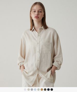 (우먼)에센셜 텐셀 린넨 오버핏 셔츠 - 9 COLOR