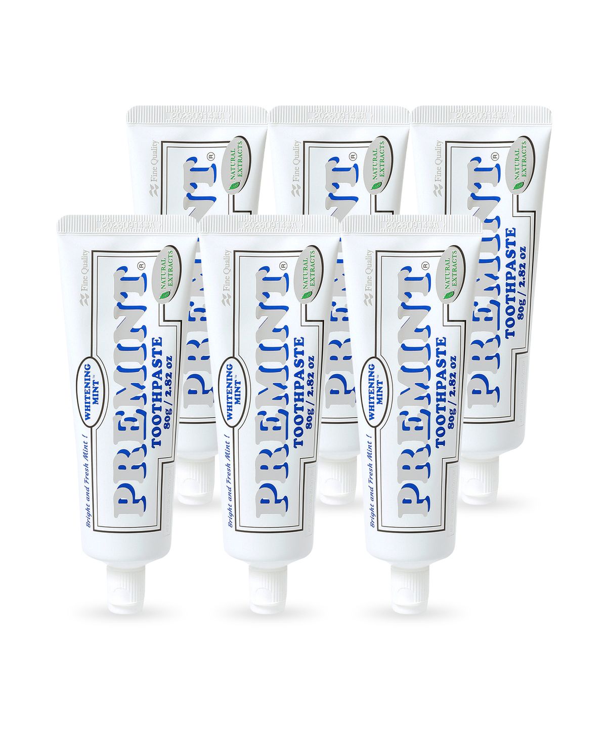 프레민트(PREMINT) 화이트닝민트 미백 치약 80g 6pack
