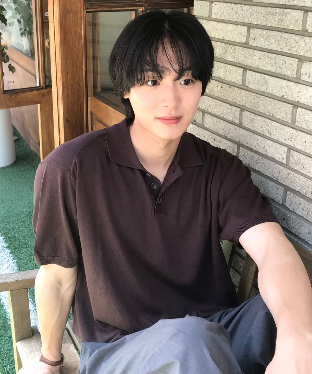 드로우핏(DRAW FIT) 쿨링 모달 하프 카라 니트 [BROWN]