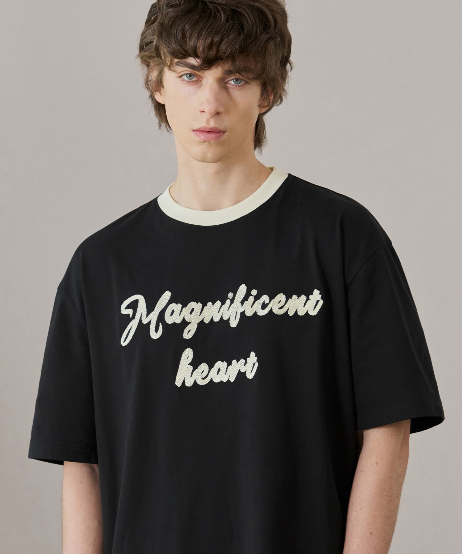 ★DRAW FIT★ Sans Serif Embroidered T-Shirt [BLACK] MUSINSA | DRAW FIT San Serif Embroidery T-shirt [BLACK]