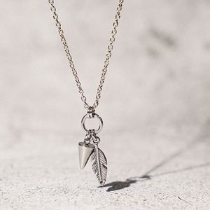 콘패더 더블팬던트 써지컬스틸 체인목걸이 (C2401-AN786_SV)