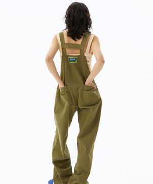 Zipper Overall pants (Khaki)