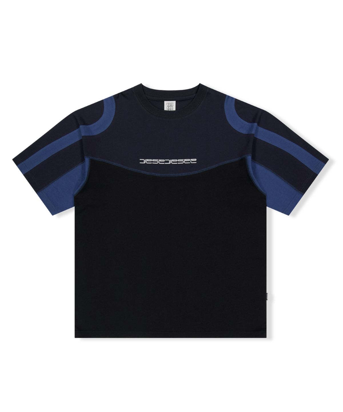 예스아이씨(YESEYESEE) Cover Stitch Tee Black