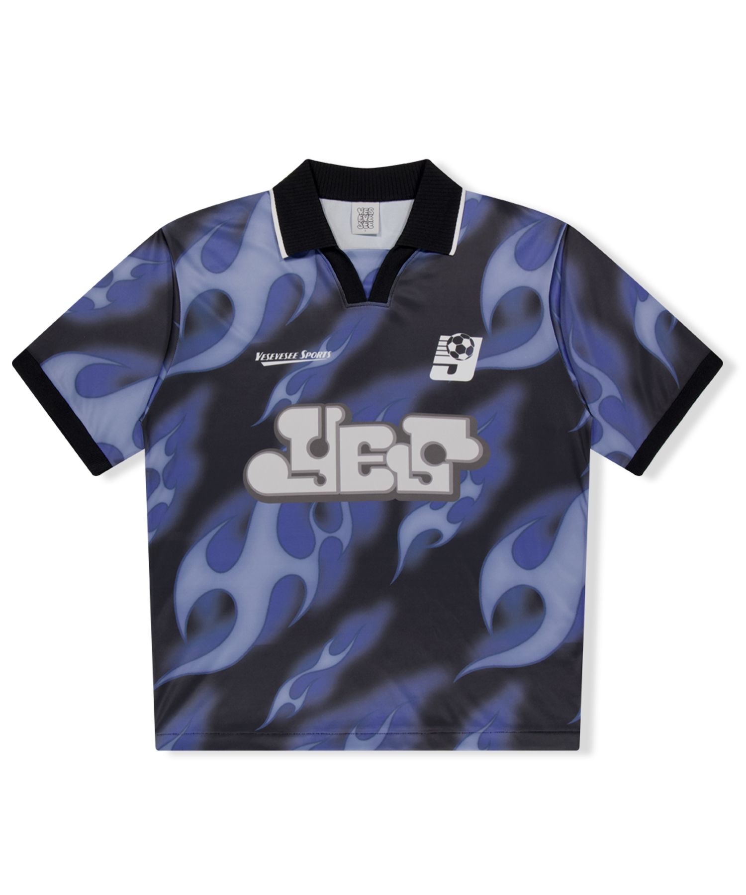 さらに100円引き◆YESEYESEE◆Y.E.S Flame Football Jersey MUSINSA | YESEYESEE Y.E.S Flame Football Jersey Black