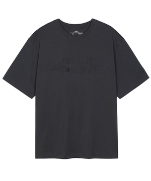 Caizhu Letter Short Sleeve Charcoal