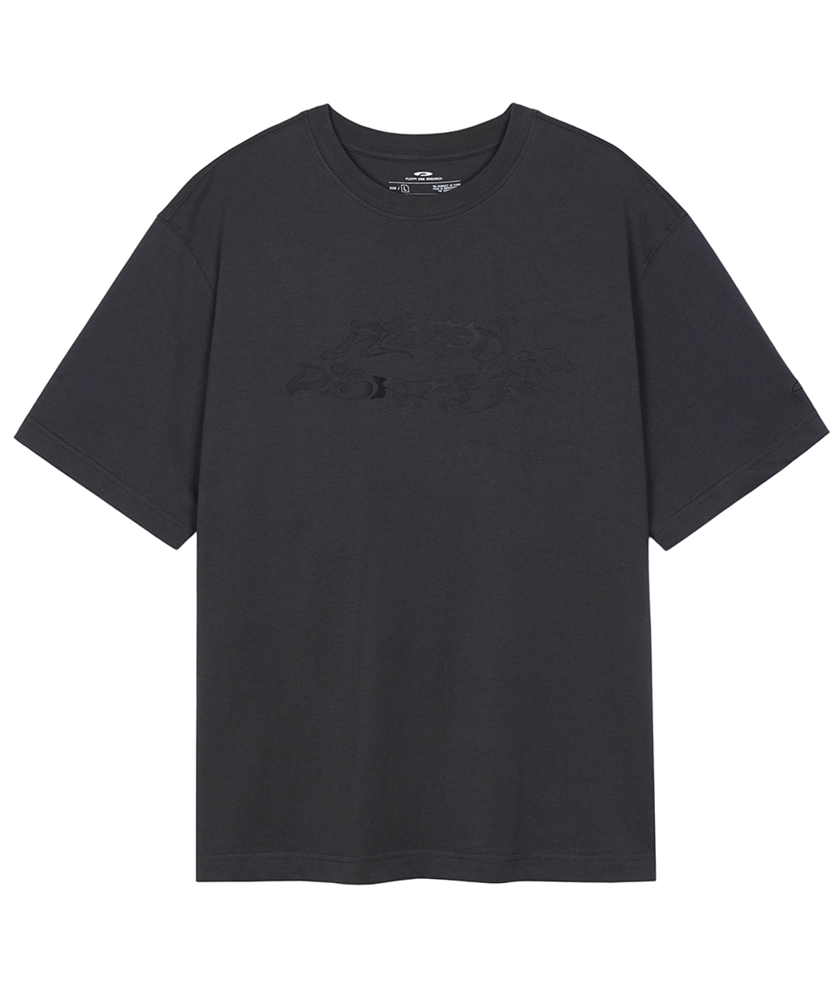 에프디알(FDR) Caizhu Letter Short Sleeve Charcoal