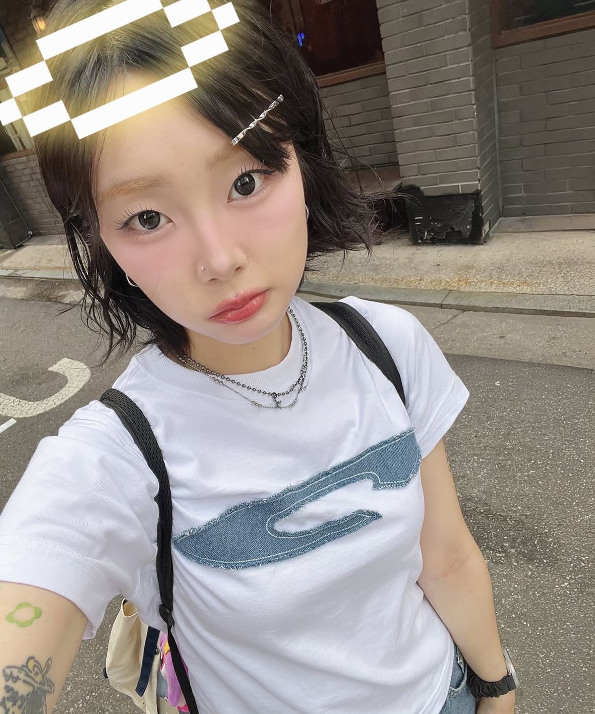 에프디알(FDR) Disk Logo Applique Short Sleeve White