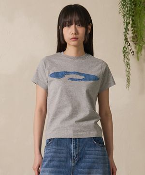 Disk Logo Applique Short Sleeve M.Gray