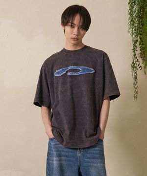 Disk Logo Applique Short Sleeve Navy