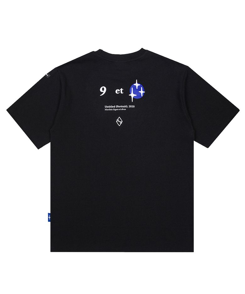 NEB blue shine logo tee (black)
