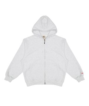 로고 베이직 스웻 후드집업_멜란지