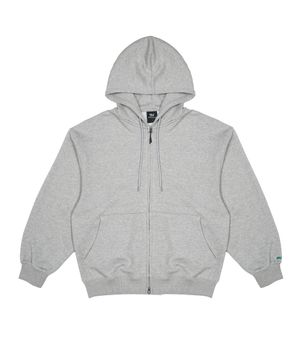 로고 베이직 스웻 후드집업_다크그레이