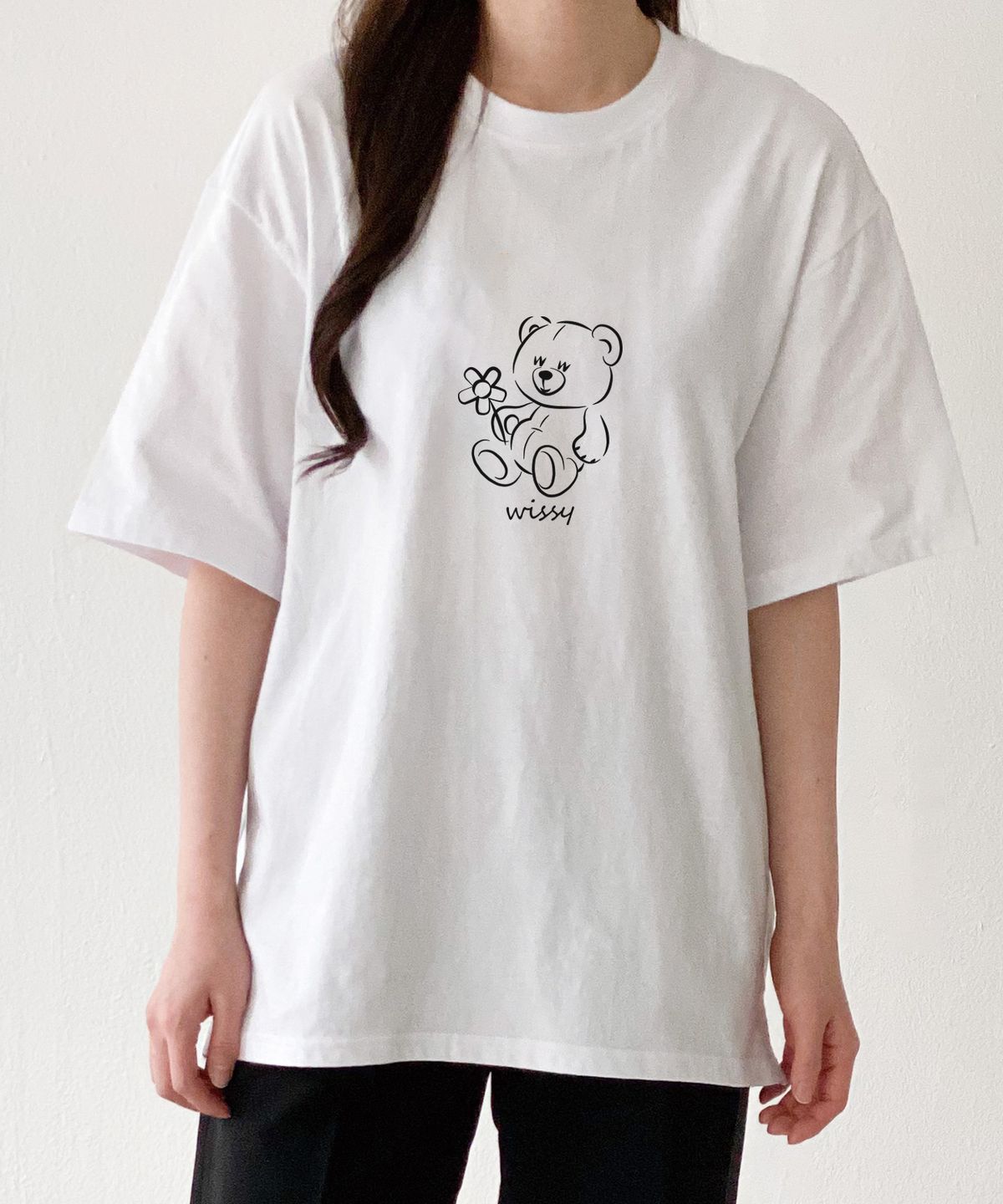 위씨(WISSY) Flower Bear 반팔티셔츠 (WS022) 화이트