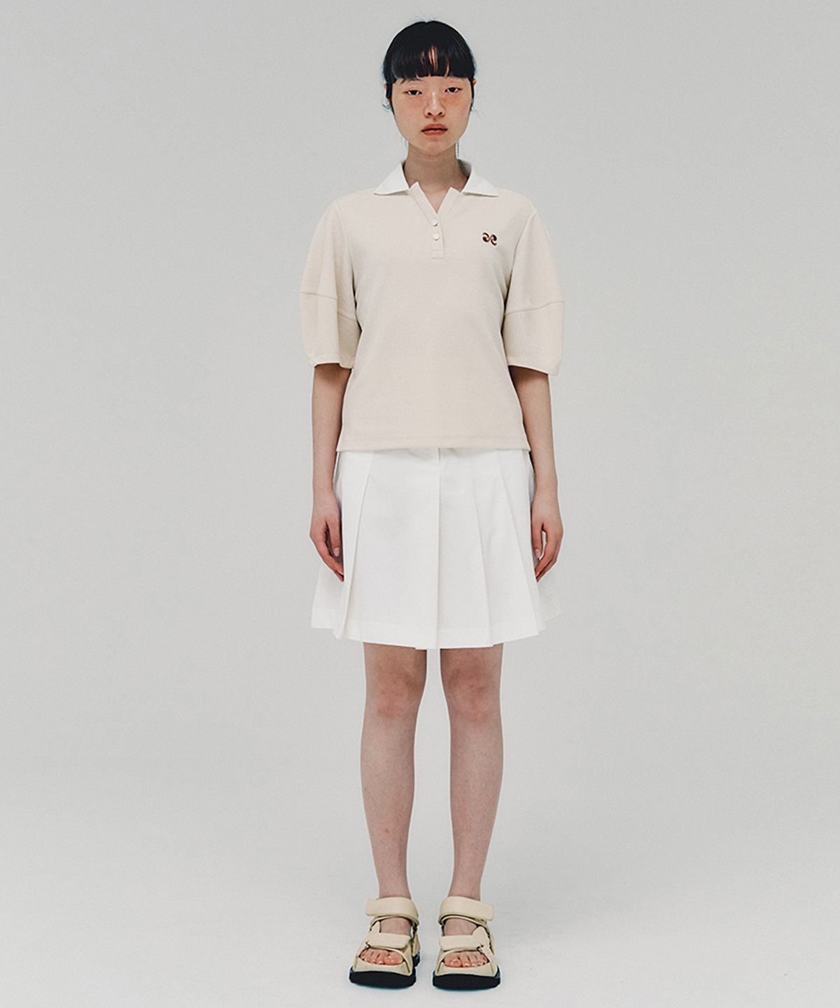아위(AHWE) Logo Polo Shirt_CREAM