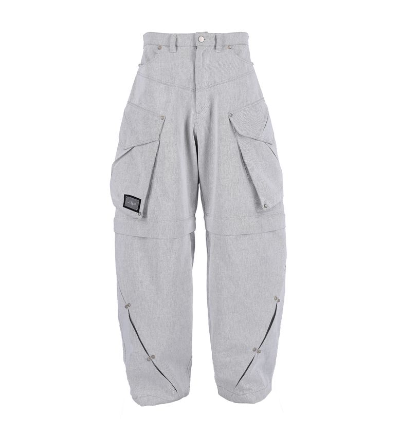 SCAR DETACHABLE CARGO DENIM PANTS [ASH]