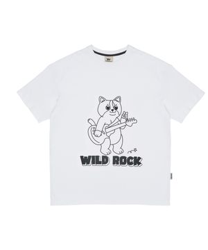 낭만을 쫓는 뚱냥이 냥파 티셔츠_화이트