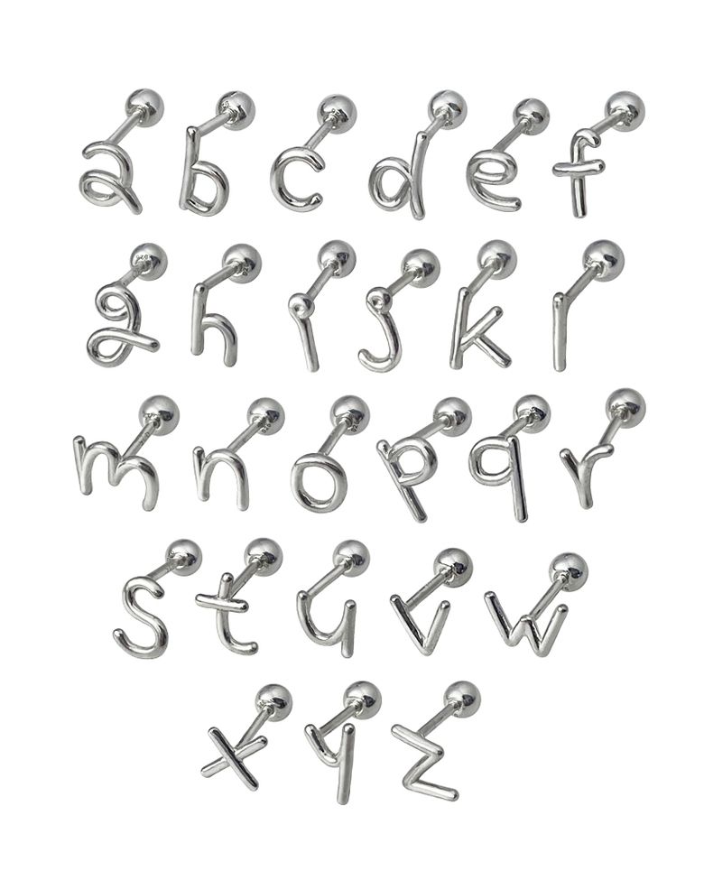 [Silver ver.] Initial doodle piercing
