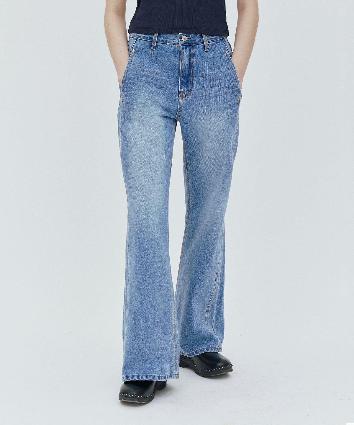 웨어리즈(WEARIS) 사이드 라인 포켓 데님_블루