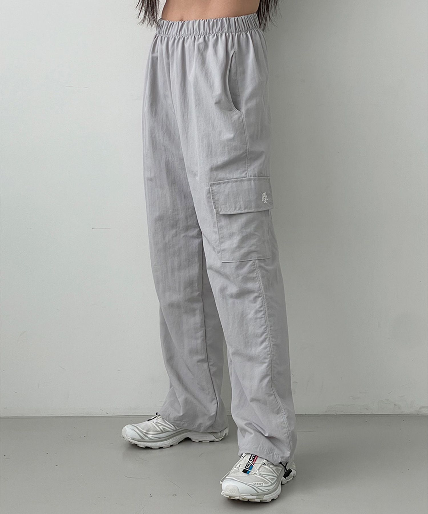 ●muahmuah● One pocket cargo wide banding pants light gray MUSINSA | MUAHMUAH One pocket cargo wide banding pants