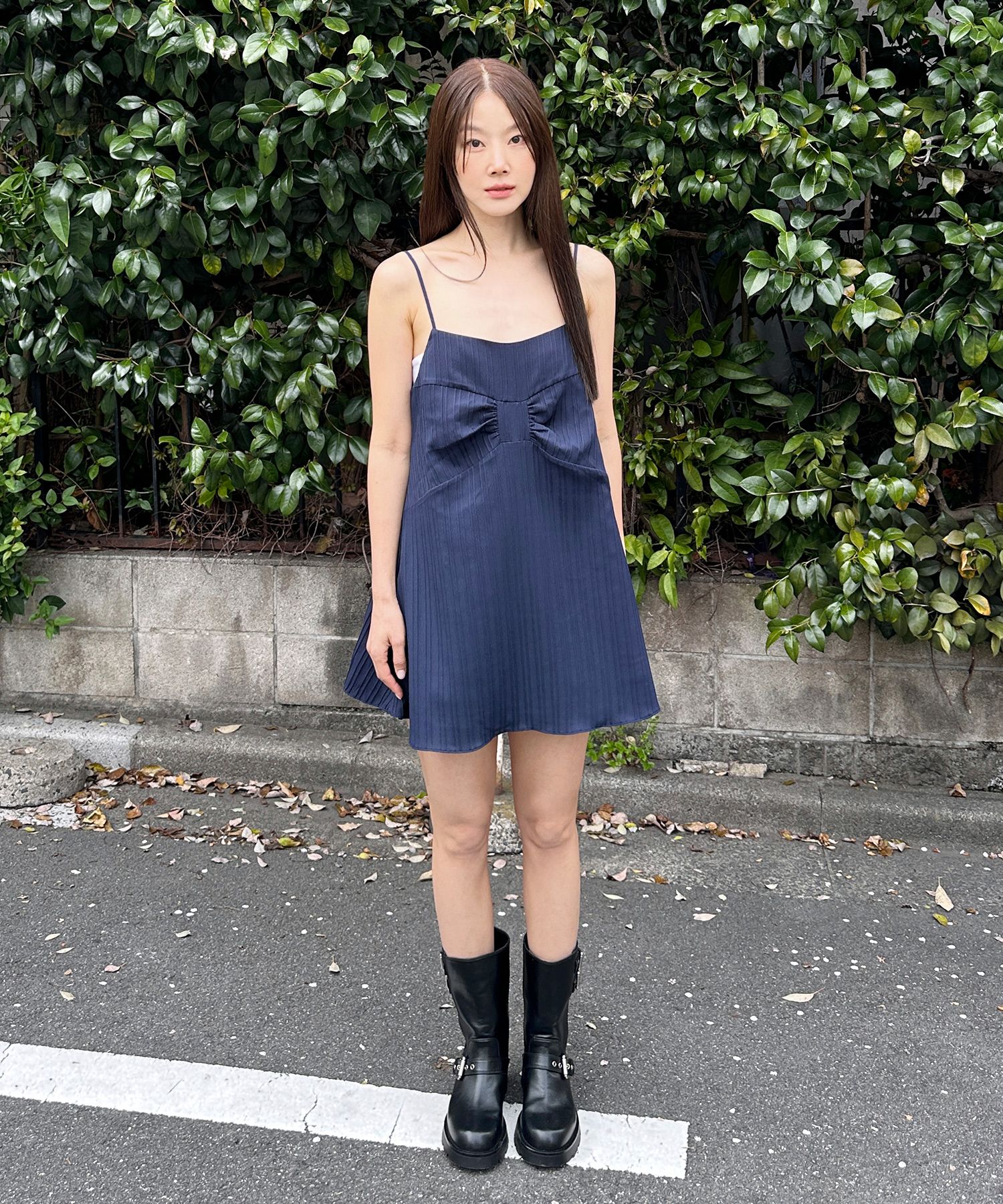 MARGARIN FINGERS♥ BLOOMING RIBBON ONE-PIECE /追跡付 MUSINSA公式 | MARGARIN FINGERS BLOOMING RIBBON ONE-PIECE (NAVY)