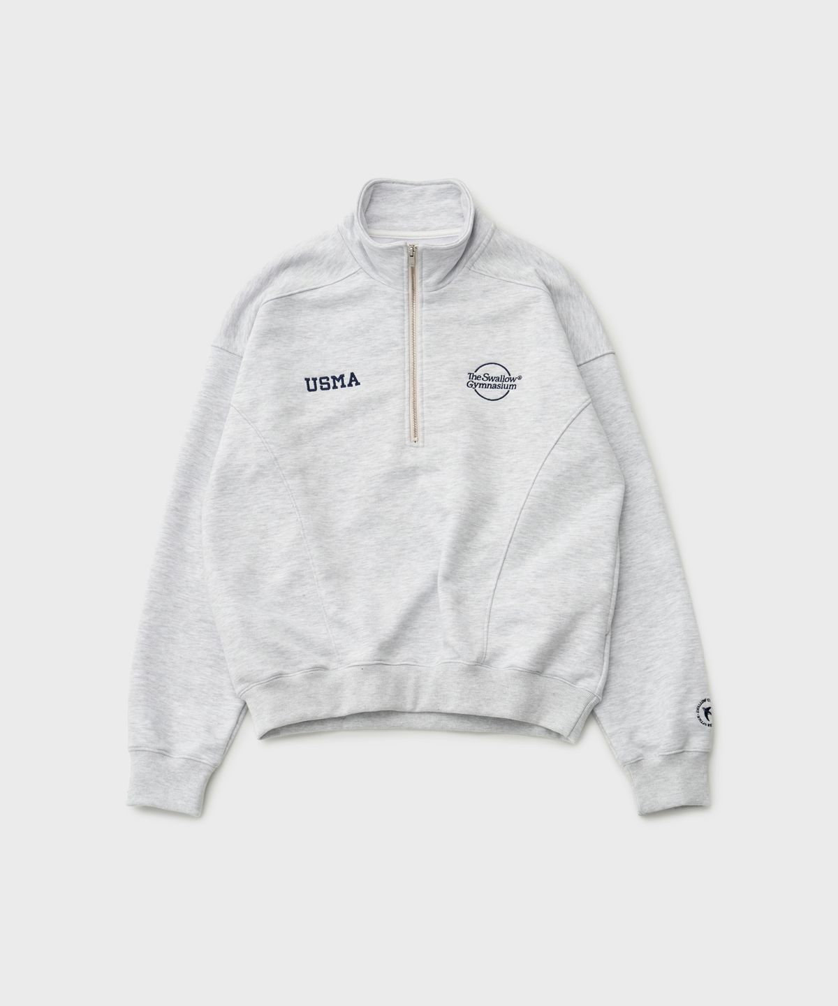 어나더오피스 우먼(ANOTHER OFFICE WOMEN) Women Gymnasium Quarter Zip Sweat (White - Melange)