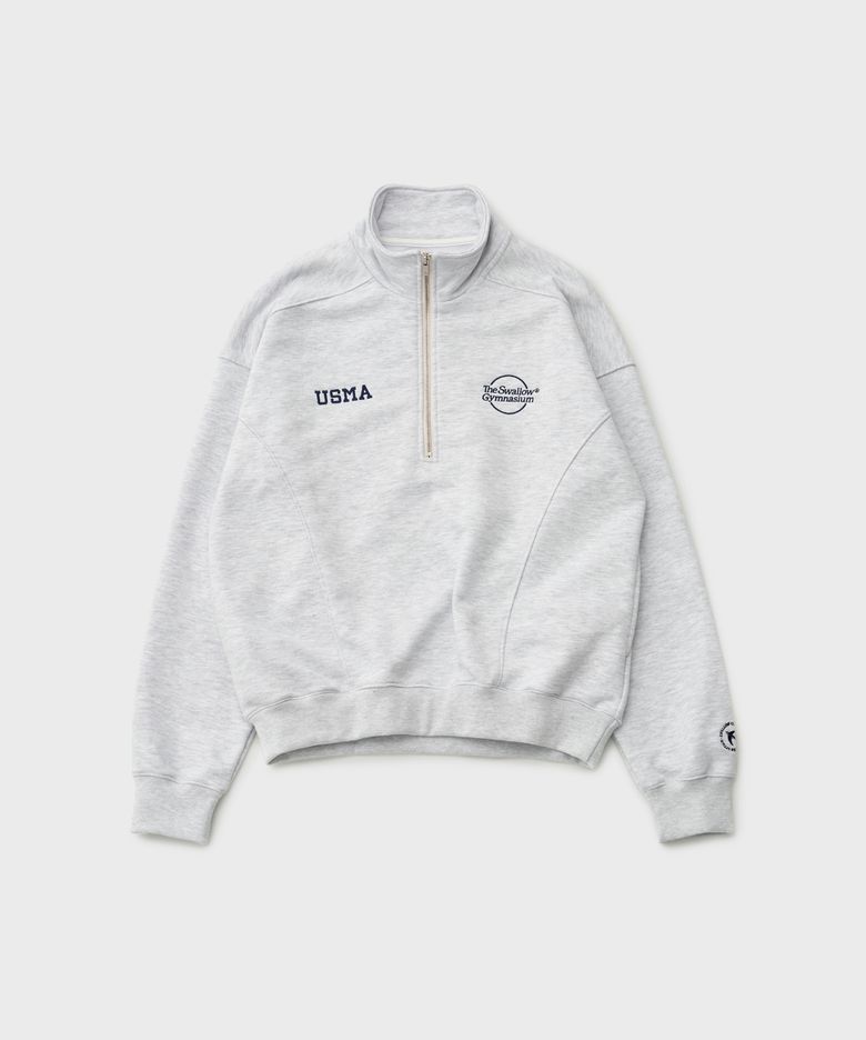 Women Gymnasium Quarter Zip Sweat (White - Melange)