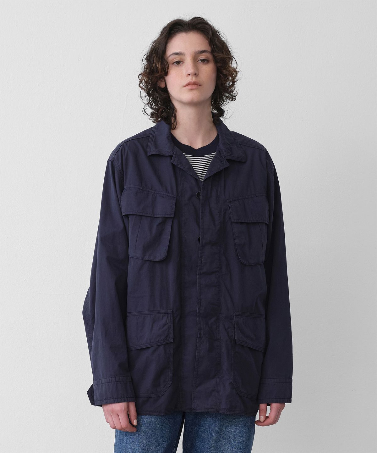 어나더오피스 우먼(ANOTHER OFFICE WOMEN) Women Fatigue Garment Jacket (Indigo)