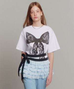 레이스 프린트 탑_화이트