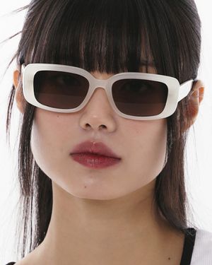 물너울 사각 선글라스 아이보리-브라운