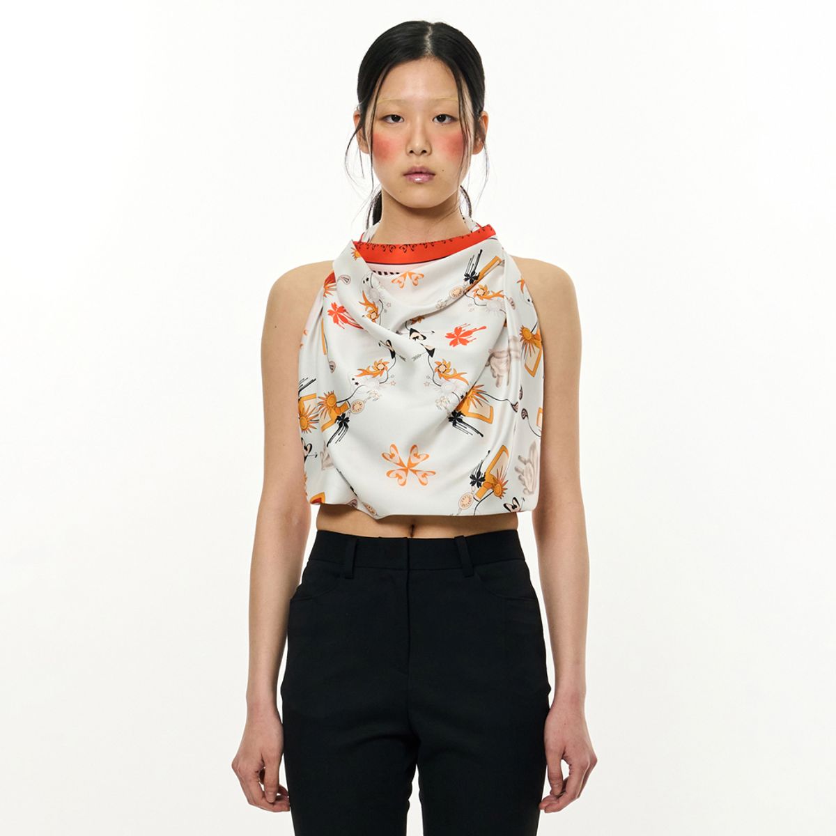 킴지수(KIMZISU) JOMO Motif Square Scarf _ Orange