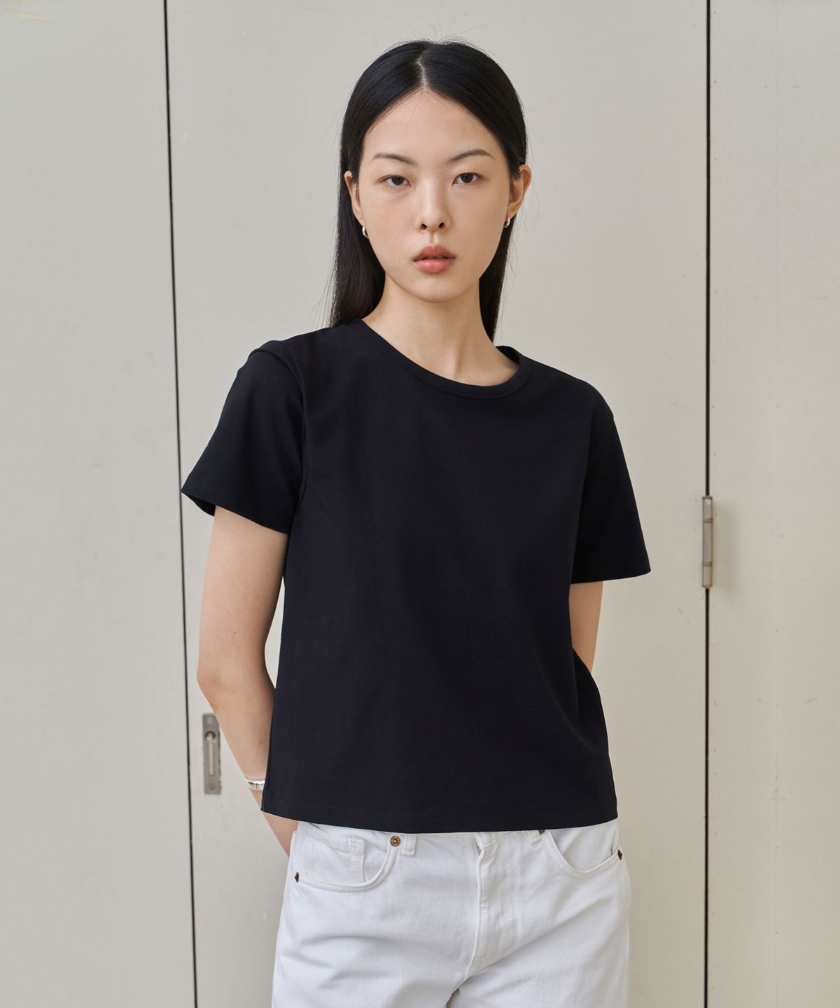웨어리즈(WEARIS) 실켓 슬림핏 티셔츠_3컬러