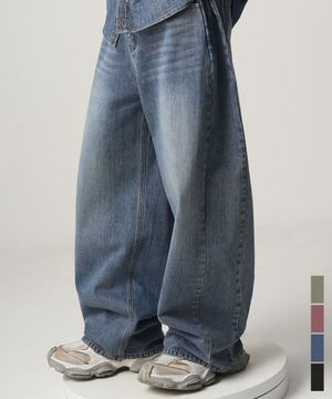 Incision Wide Denim Pants - 4COL