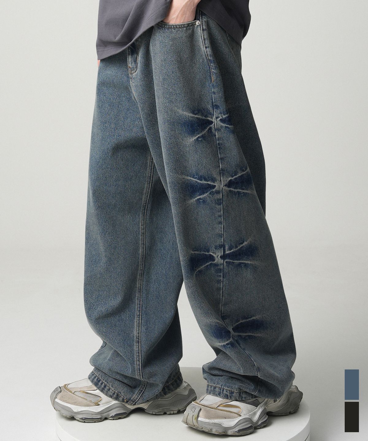 어반드레스(AVANDRESS) Pinch Wide Denim Pants - 2COL
