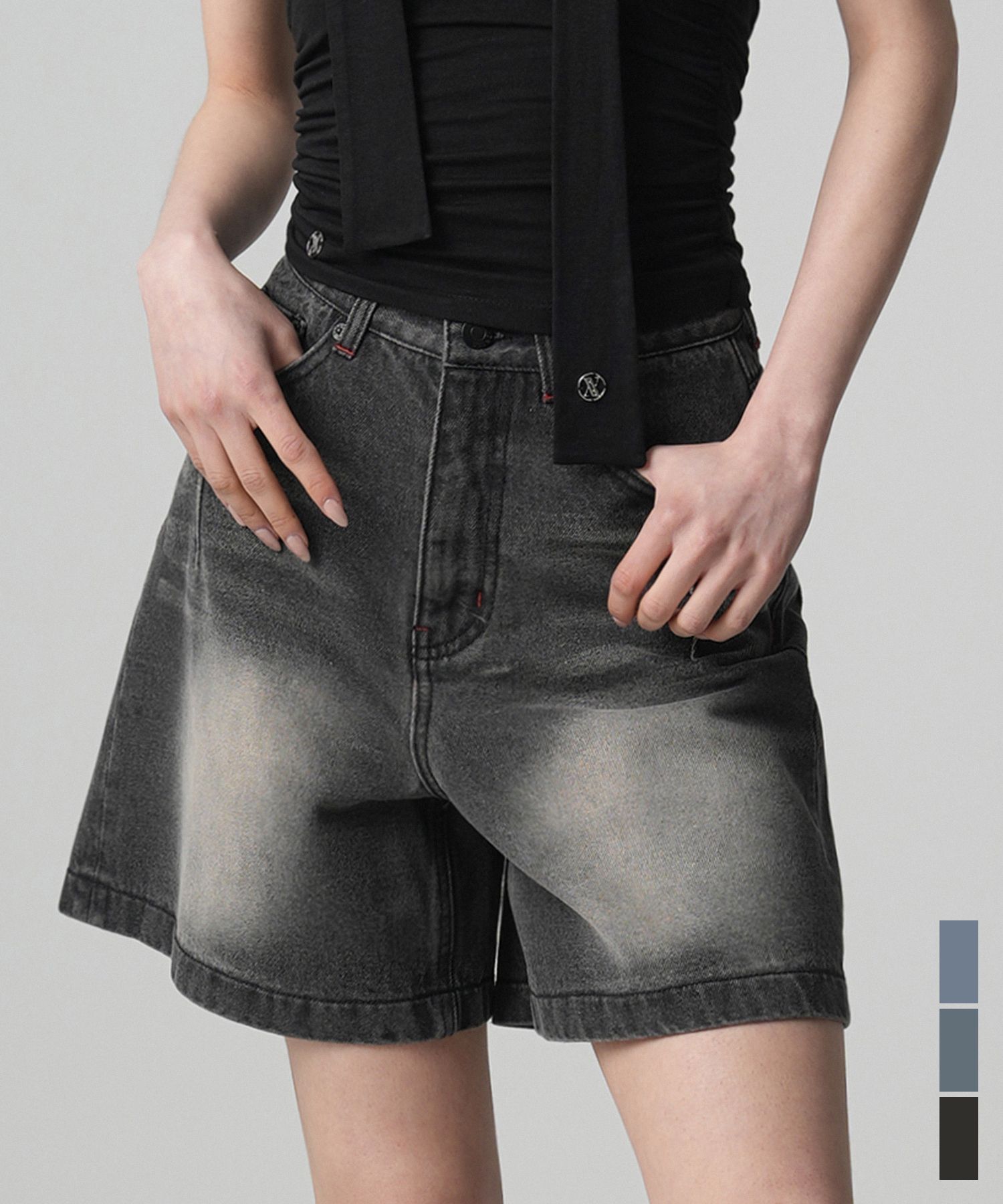 AVANDRESS★韓国★人気★Lovely Stitch Denim Shorts - 3COL AVANDRESS☆韓国☆人気☆Lovely Stitch Denim Shorts - 3COL