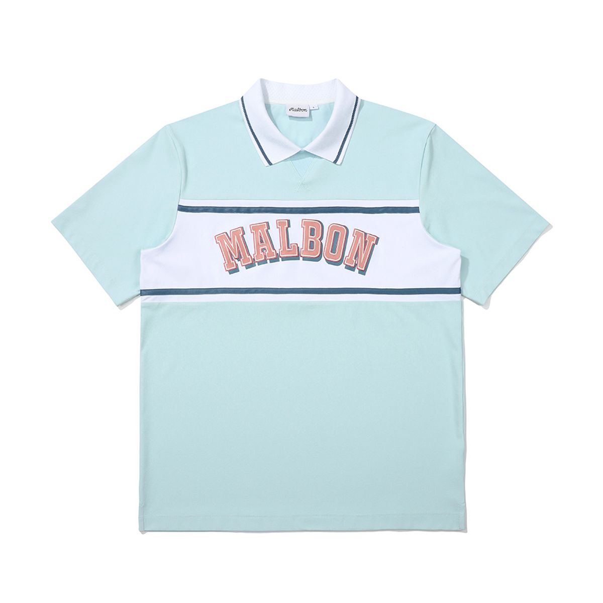 말본 골프(MALBON GOLF) 말본 스크립트 블럭 티셔츠 SKY BLUE