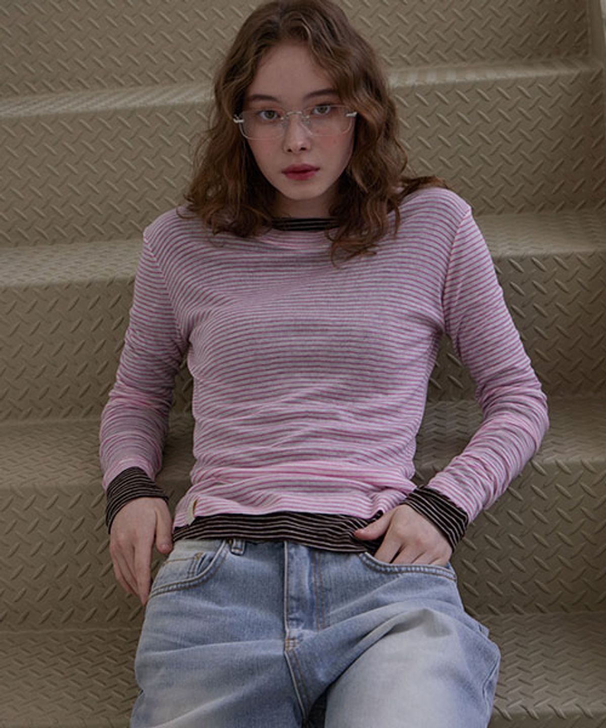 헤인트(HAINT) WOOL TENCEL STRIPE T-SHIRT_2COLORS