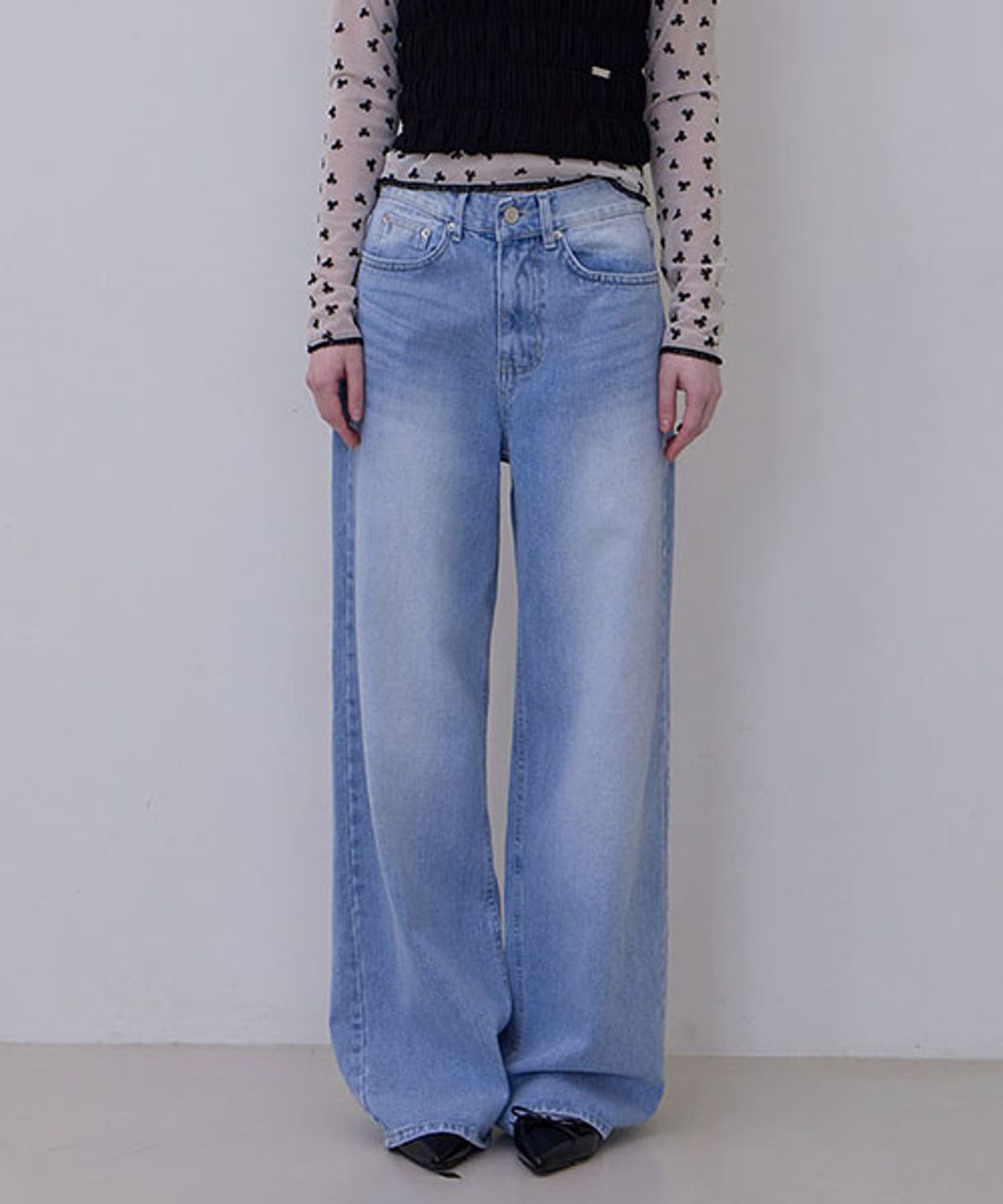 헤인트(HAINT) ERIN BRUSHED LONG WIDE DENIM PANTS
