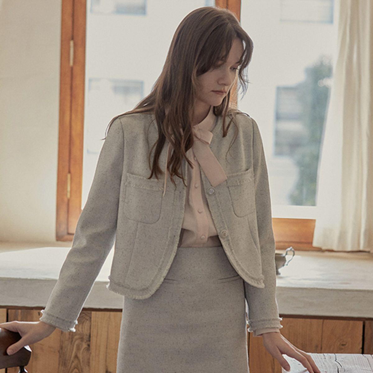 프라우드 마리(PROUD MARY) PM_Temperament raw edge jacket