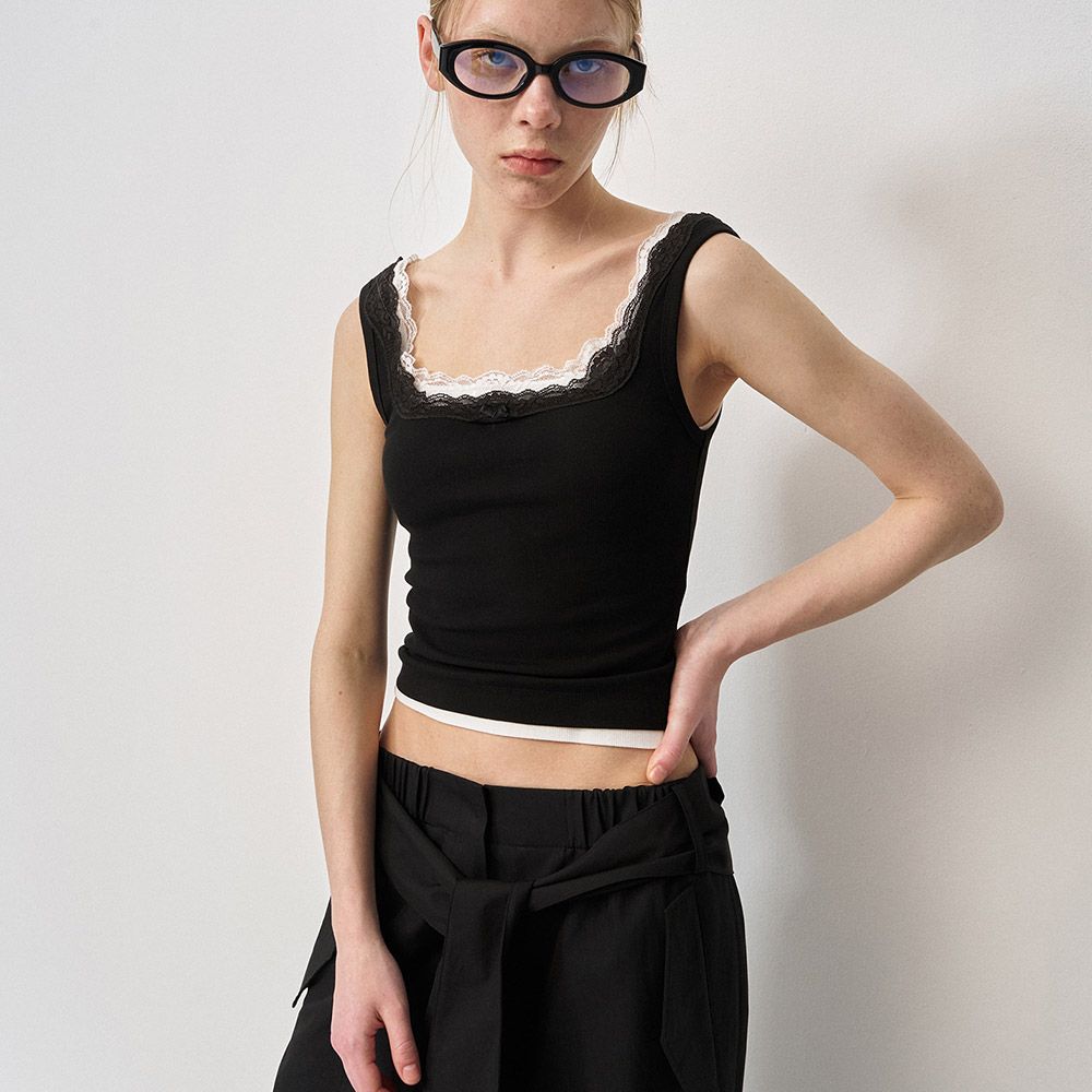 LCDC タンクトップ MUSINSA公式 | LCDC TM LACE-TRIM TANK TOP