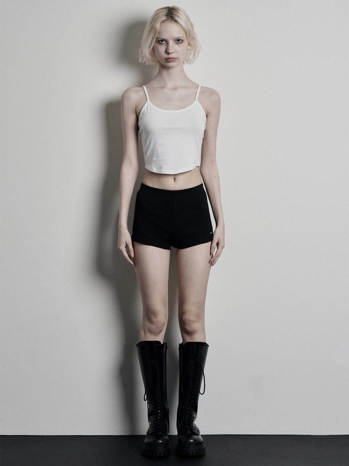 보헤미안 서울(BOHEMSEO) BASIC RIBBED SHORTS, BLACK