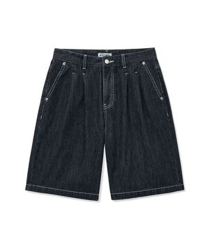 슬러브 데님 하프 팬츠 [인디고]
