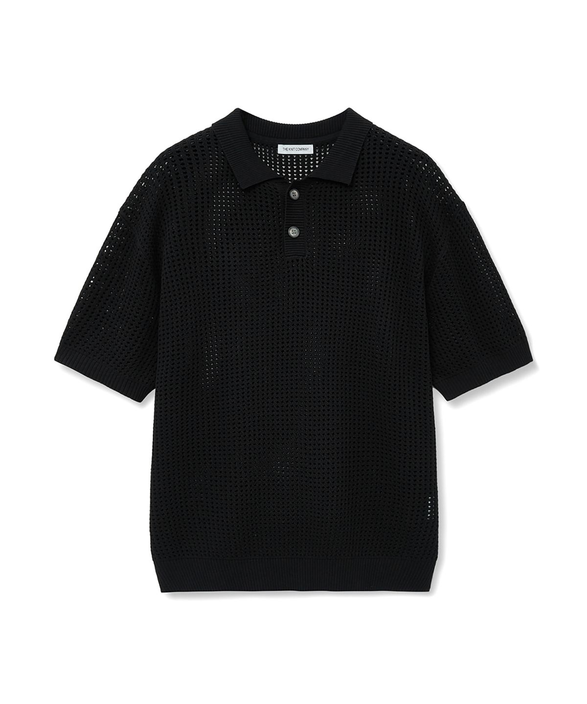 더니트컴퍼니(THEKNITCOMPANY) 린넨 블렌드 크로쉐 카라 니트 [블랙]