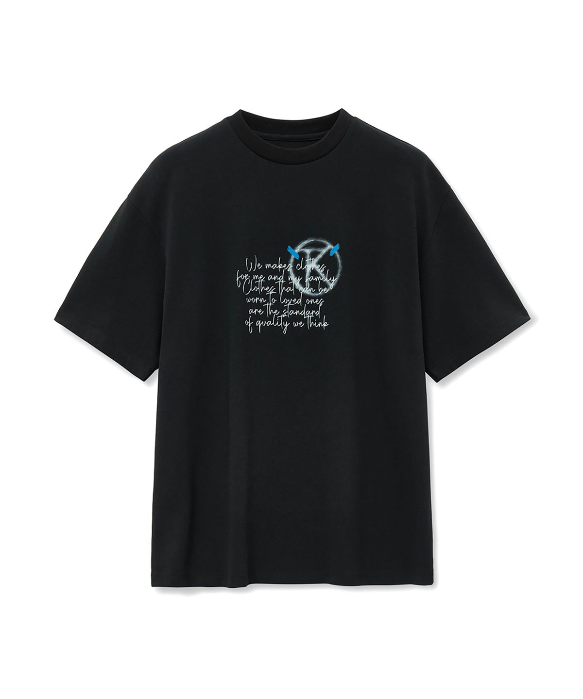 더니트컴퍼니(THEKNITCOMPANY) 브러쉬드 로고 프린티드 티셔츠 [블랙]