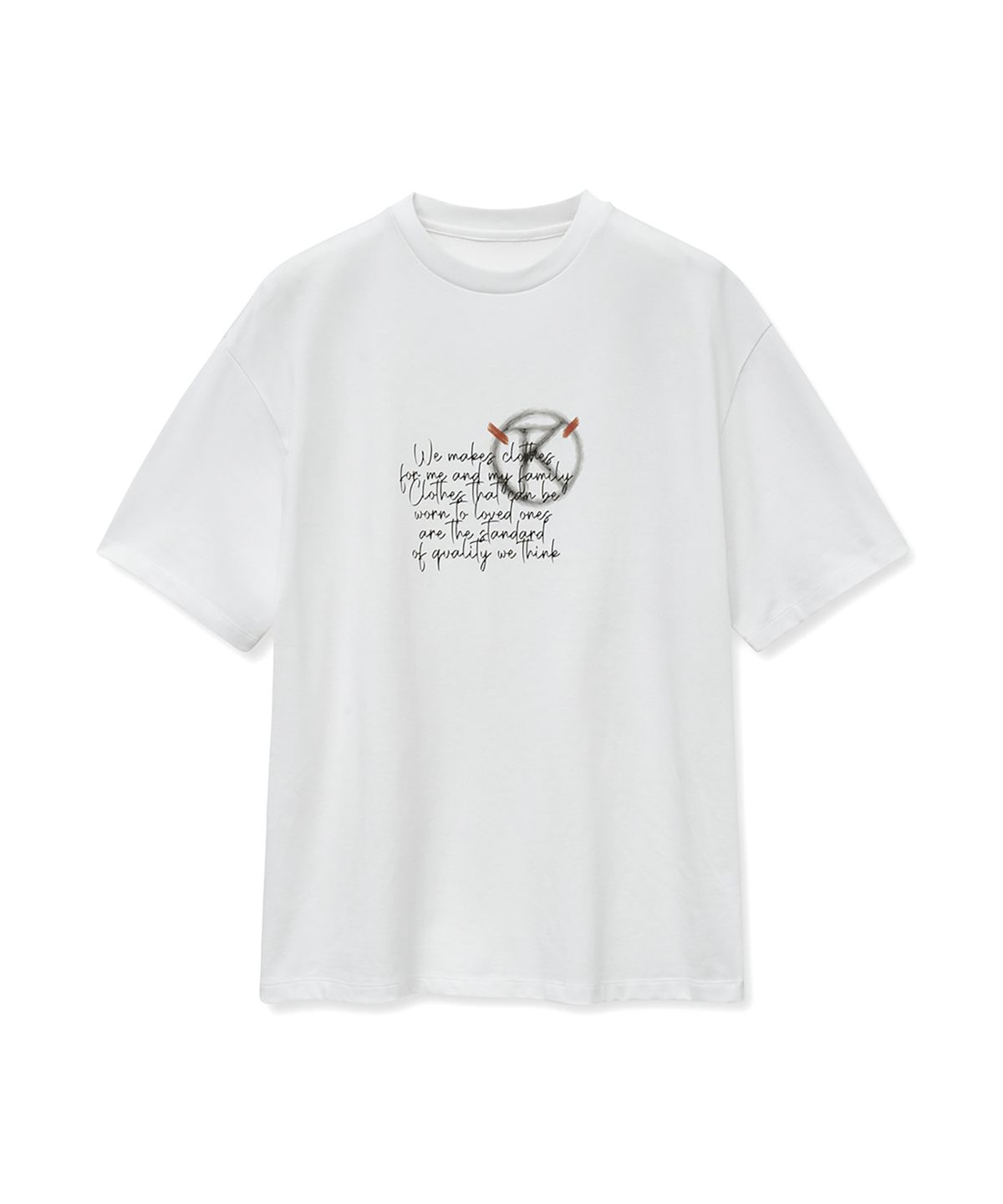 더니트컴퍼니(THEKNITCOMPANY) 브러쉬드 로고 프린티드 티셔츠 [화이트]