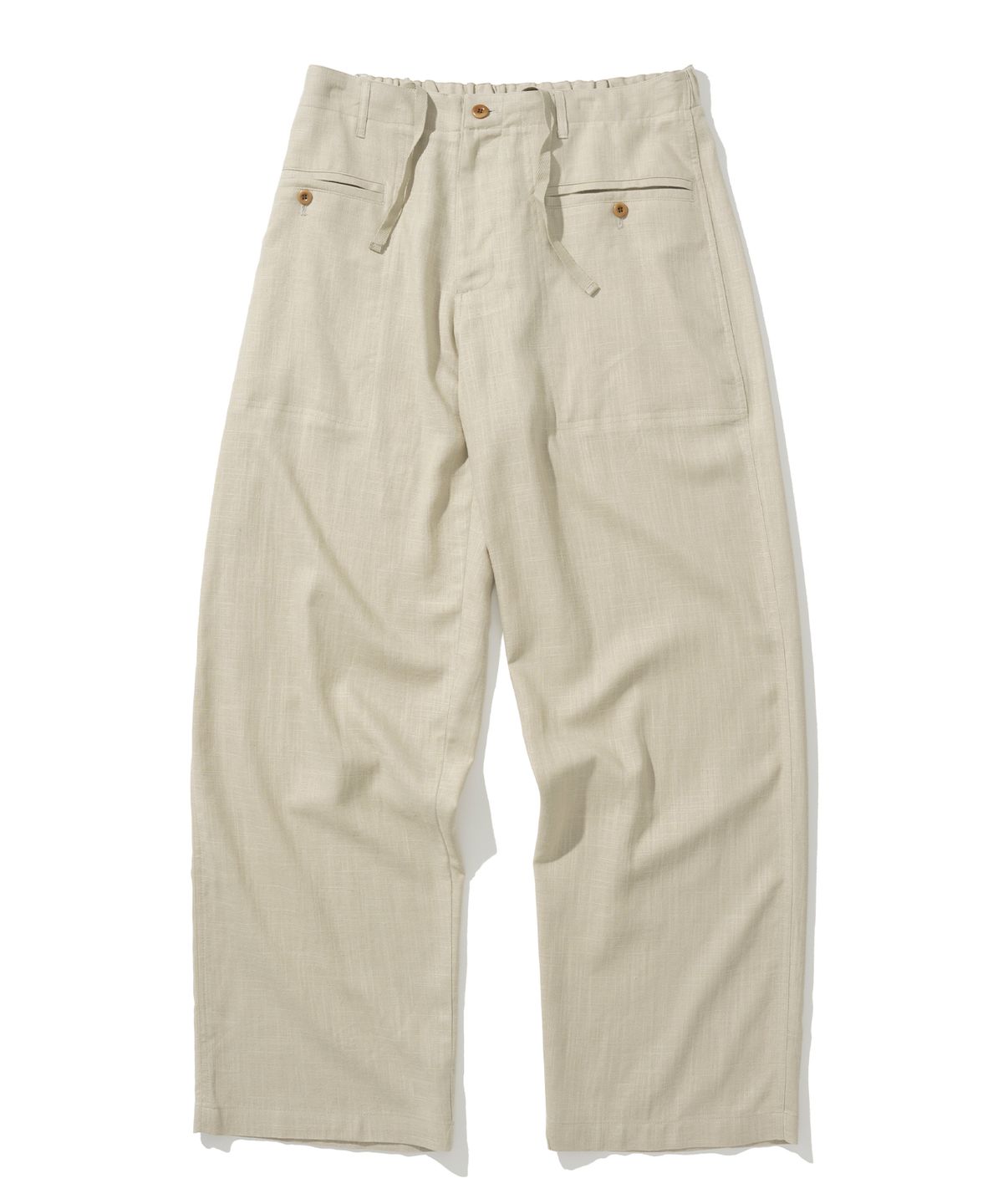 유니폼브릿지(UNIFORM BRIDGE) 24ss linen easy fatigue pants beige