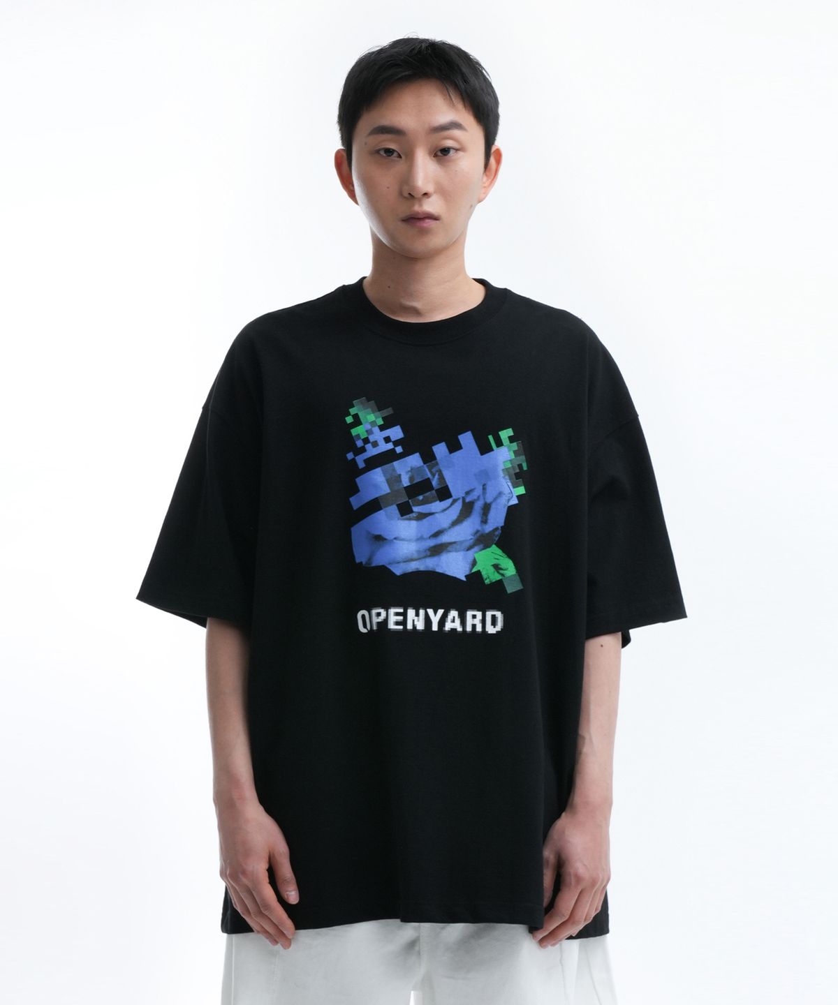 오픈야드(오와이)(OPENYARD(OY)) PIXEL FLOWER T-BLACK